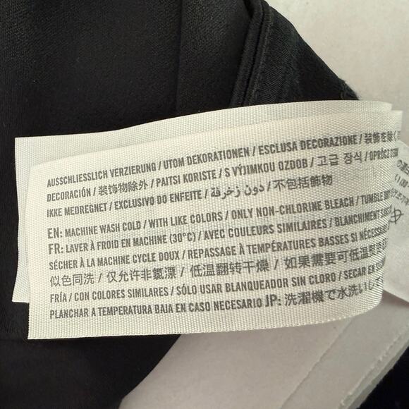 Abercrombie & Fitch Satin Mini Skirt Black Slit Skirt Y2K Clueless Style | Small - Picture 6 of 8